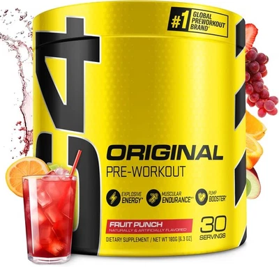 Polvo Pre Entrenamiento Cellucor C4 Original, Ponche de Frutas, 5.8oz, Paquete de 2 Foto 1 de 3