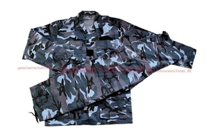 Rare Genuine Unknown armed forces blue camo BDU Uniform Top & Pants LR- - Picture 1 of 6