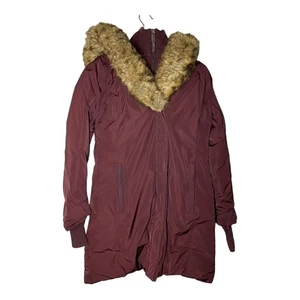 Babaton Aritzia Julian Daunen Kunstfell Parka Lila Aubergine Medium - Bild 1 von 14