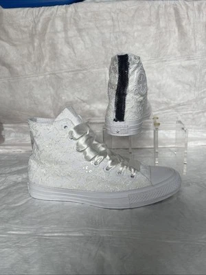 Свадебный Converse высоты верхнего кружева обуви x невесты свадебный душ новый датированный названный черный * - Изображение 1 из 4