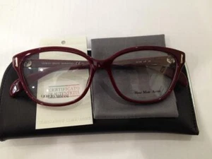 GIORGIO ARMANI GA818 DARK RED LHF PLASTIC EYEGLASSES FRAME 54-15-140 CAT EYE NEW - Picture 1 of 6