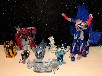 Винтажный лот товаров 1990-е - 2000-е Трансформеры Hasbro Томи с Оптимусом Праймом Смешанный Лот - Изображение 1 из 4