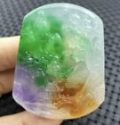 Chinese Icy Multi-Color Natural Jade Carved Landscape painting 山水画 Pendant