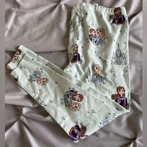 DISNEY Frozen Elsa and Anna Light Blue Leggings 7-8 Years Worn Once - Picture 1 of 4