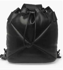 Longchamp Pliage Cuir Lambskin Bucket Backpack - Black Leather - retail $895