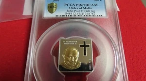 2005 John Paul NGC PR69 Malta Christian Vatican .999 Silver Gold plate Swarovski - Picture 1 of 12