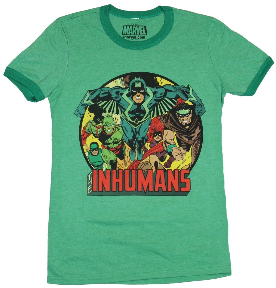The Inhumans Marvel Adult New T-Shirt - Circle Giant Team Group Over Name - Image 1 of 1