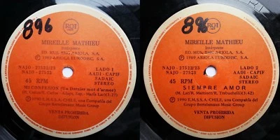 MIREILLE MATHIEU MOZART 40° SYMPHONY (SPANISH-SUNG) 1990 PROMO ONLY CHILEAN PRES - Image 1 of 4