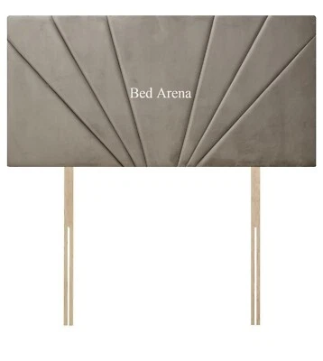 BED ARENA Stylish Sunrise Plush Velvet headboard, Lines Headboard, Bed head 4ft6 5ft 6ft