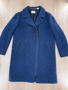 Levis Vintage asymmetrischer Wollmantel mit Reißverschluss Trench mittellang Gr. 1 dunkelblau - Bild 1 von 6