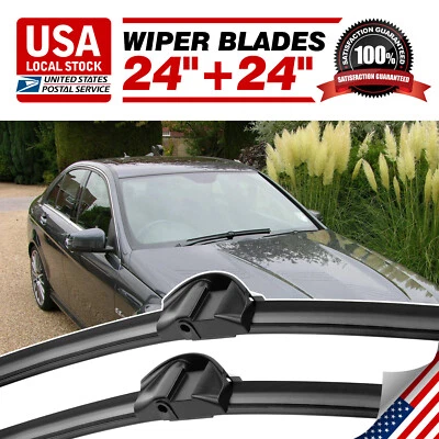 2PCS 24" Front Windshield Wiper Blade For Mercedes-Benz C300 C63 AMG 2008-2013 - Image 1 of 4