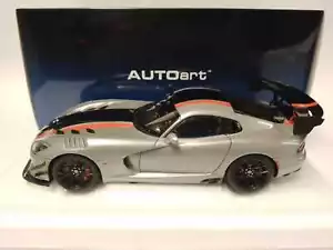 AUTOart Dodge Viper Acr 2017 Billet Plata Metallic Black Stripes 1/18 71733 - Imagen 1 de 3