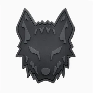 Wolf PVC Blackout Subdued Tactical Morale Patch - Bild 1 von 4