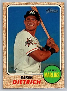 Derek Dietrich 2017 Topps Heritage BASEBALL #532 Miami Marlins - Picture 1 of 2