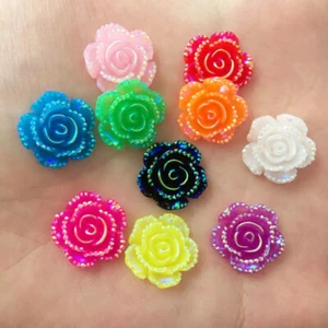40 Rose Stone Flatback Rhinestone Flower Sparkle Craft Decor Rhinestones Crafts - Picture 1 of 18