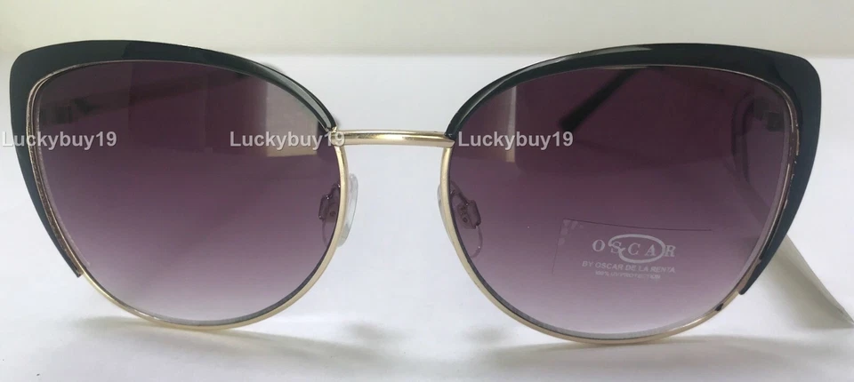 O by Oscar De La Renta Mod1321 Black Authentic Sunglasses Women Large Frames