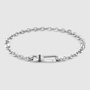 Bracciale uomo Zancan argento 925 maglia rollò e spinelli neri EXB602 - Foto 1 di 4