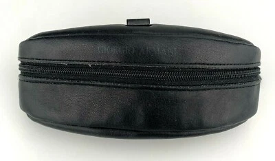 Estuche para gafas de sol Giorgio Armani negro imitación cuero vintage clip hecho en Italia Foto 1 de 4