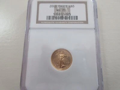 2003 , Eagle G5$  , MS 70 , NGC  Five Dollar Gold Eagle - Image 1 of 4
