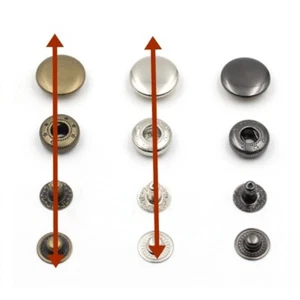 Boutons pression 10 sets 12 mm métal noir charcoal boutons pression anorak - Imagen 1 de 9