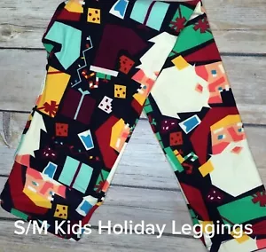 LuLaRoe Kids Leggings S/M Christmas Holiday Santa Claus NWT - Picture 1 of 1