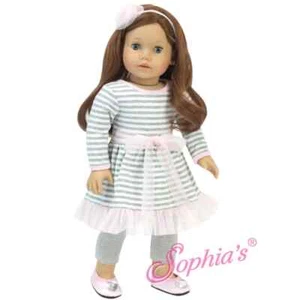 Doll Clothes 18" Dress Pink Stripe Sweaterdress Pants Sophias Fits AG Dolls - Picture 1 of 3