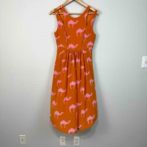 Charlotte by Charlotte Taylor Womens Dromedary Camel Silk Dress Orange Pink Sz 6 - Picture 1 of 12