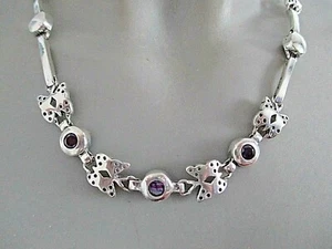 SILBER COLLIER ° SCHMETTERLING ° Silberschmuck ° 925 / 1000 ° Amethyst ° - Picture 1 of 12
