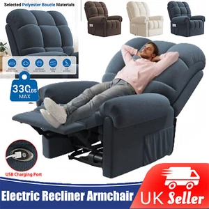 Rise Recline Recliner Electric Power Lift Riser Recliner Chair Armchair Elderly - Picture 1 of 51