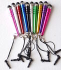 3-PACK BAT STYLUS 3.5mm jack dust cap FOR apple iphone 6 4s 5 ipod touch nano 7