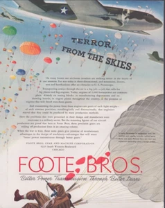 1943 Print Ad Foote Bros Gear & Machine Power Transmission Illustration WWII - Picture 1 of 1
