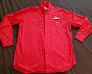 VTG NASCAR Racing Champions Bill Elliott Button Front Red Shirt McDonalds Mens L - Picture 1 of 7