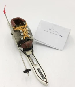 Hinterglemm Souvenir Andenken Ski Schi alt antik Leder Schuh mit Bindung rare - Bild 1 von 8