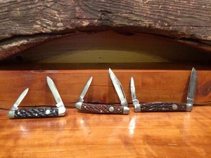 VINTAGE GERMAN TREE BRAND BOKER POCKET KNIFE LOT OF 3 - Picture 1 of 10