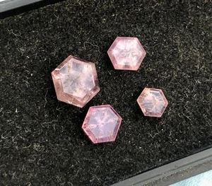 3.5ct Natural Trapiche Corundum Lot Rare Hexagon Pink Crystals from Afghanistan - Picture 1 of 8