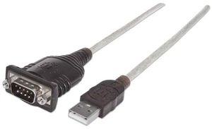 Manhattan USB-A to Serial Converter cable, 45cm, Male to Male, Serial/RS232/COM/ - Photo 1/5