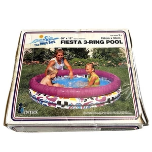Vintage 1993 Intex The Wet Set Fiesta 3-Ring Inflatable Pool 60x12 NIB - Picture 1 of 8