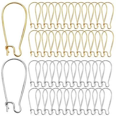 Hágalo usted mismo hallazgos de pendientes, 200 piezas cables de oreja de riñón en forma de U ganchos de pendiente pendiente pendiente... Foto 1 de 4