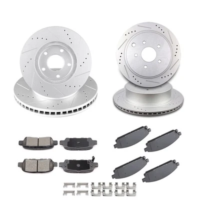 Ceramic Brake Pads And Rotors Discs Front Rear For NISSAN QUEST 2004-15 Drilled - Image 1 of 4