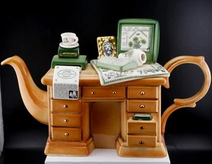 Rare Large Size Cardew Designs Portmerion Botanic Darden Computer Desk Teapot - Picture 1 of 5