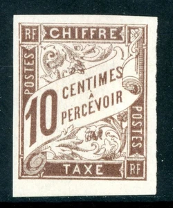 France 1894 Colonies General Issues 10¢ Brown Postage Due Scott #J16 Mint G94 - Picture 1 of 6
