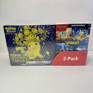 NEW Pokemon TCG Surging Sparks ETB & Booster Bundle Costco 2-pack Factory Sealed - Picture 1 of 6