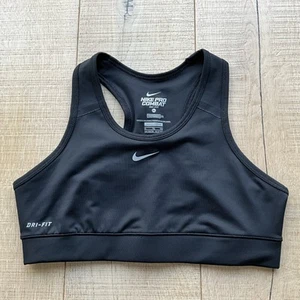 Nike Pro Combat Dri Fit Sports Compression Support Bra Top Black Size XL - Picture 1 of 5