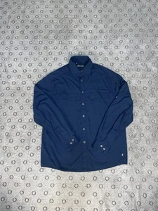REI Co-op Sahara Long Sleeve Blue Shirt Mens L Button Up Hiking Outdoor Size L - Picture 1 of 18