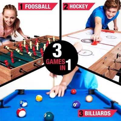 MD Sports 48″ 3-in-1 Combo Table - Air Hockey, Foosball and Pool  Foto 1 de 4