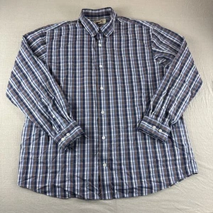 Duluth Trading Wrinkle Fighter Shirt Men XL Blue Red Plaid Long Sleeve Button Up - Picture 1 of 5