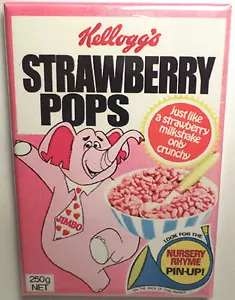 Strawberry Pops Vintage Cereal Box 2" x 3" MAGNET Refrigerator Locker - Picture 1 of 3