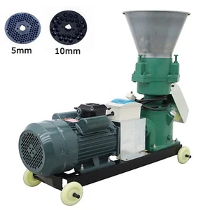 5mm&10mm Plates Farm Animal Feed Pellet Mill Machine Pelletizer 3 Rollers 220V - Picture 1 of 24