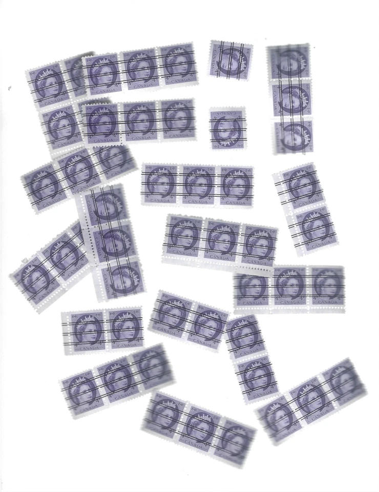 Canada 1954 Wilding Portrait 4c #340xx Precancelled 50 Stamps MNH $75 - Image 1 of 1