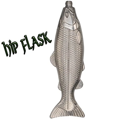 Fish Hip Flask 5oz 150ml stainless steel drink bottle novelty gift - Image 1 of 3